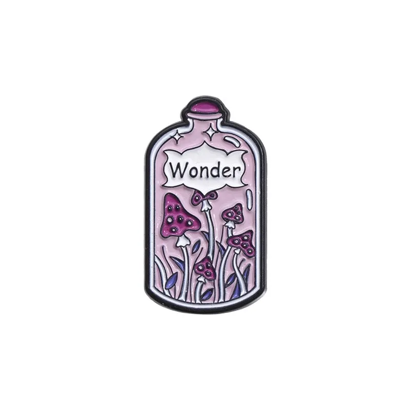 Casual Simple Style Pin Bottle Mushroom Alloy Plating Unisex Brooches