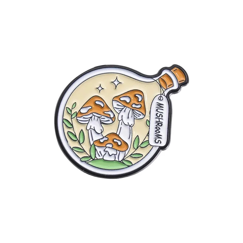 Casual Simple Style Pin Bottle Mushroom Alloy Plating Unisex Brooches