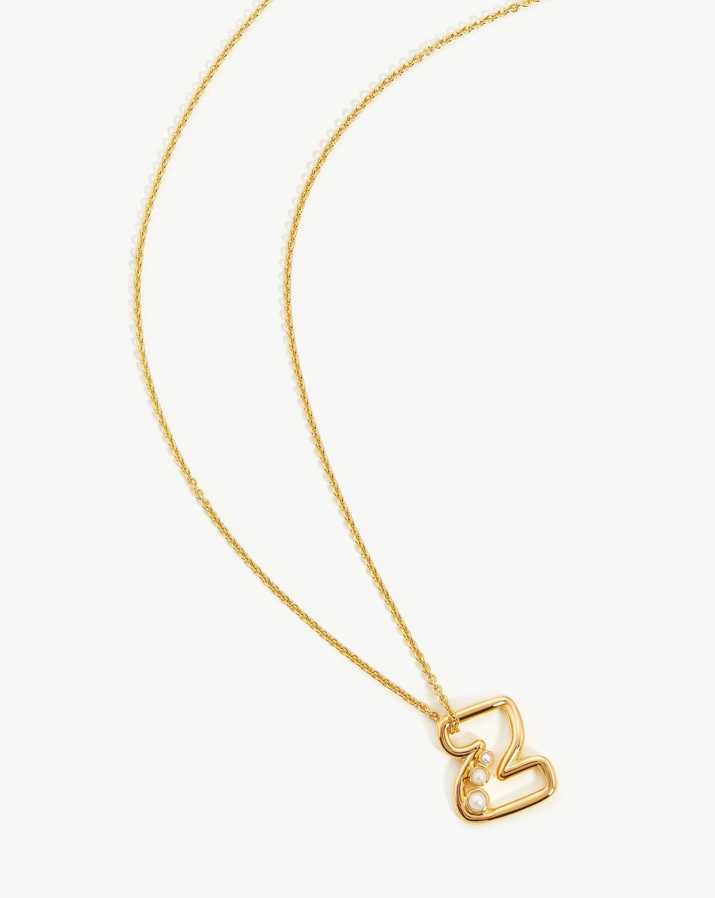 Chubby Pearl Initial Pendant Necklace  - Initial Z | 18k Gold Vermeil/Pearl