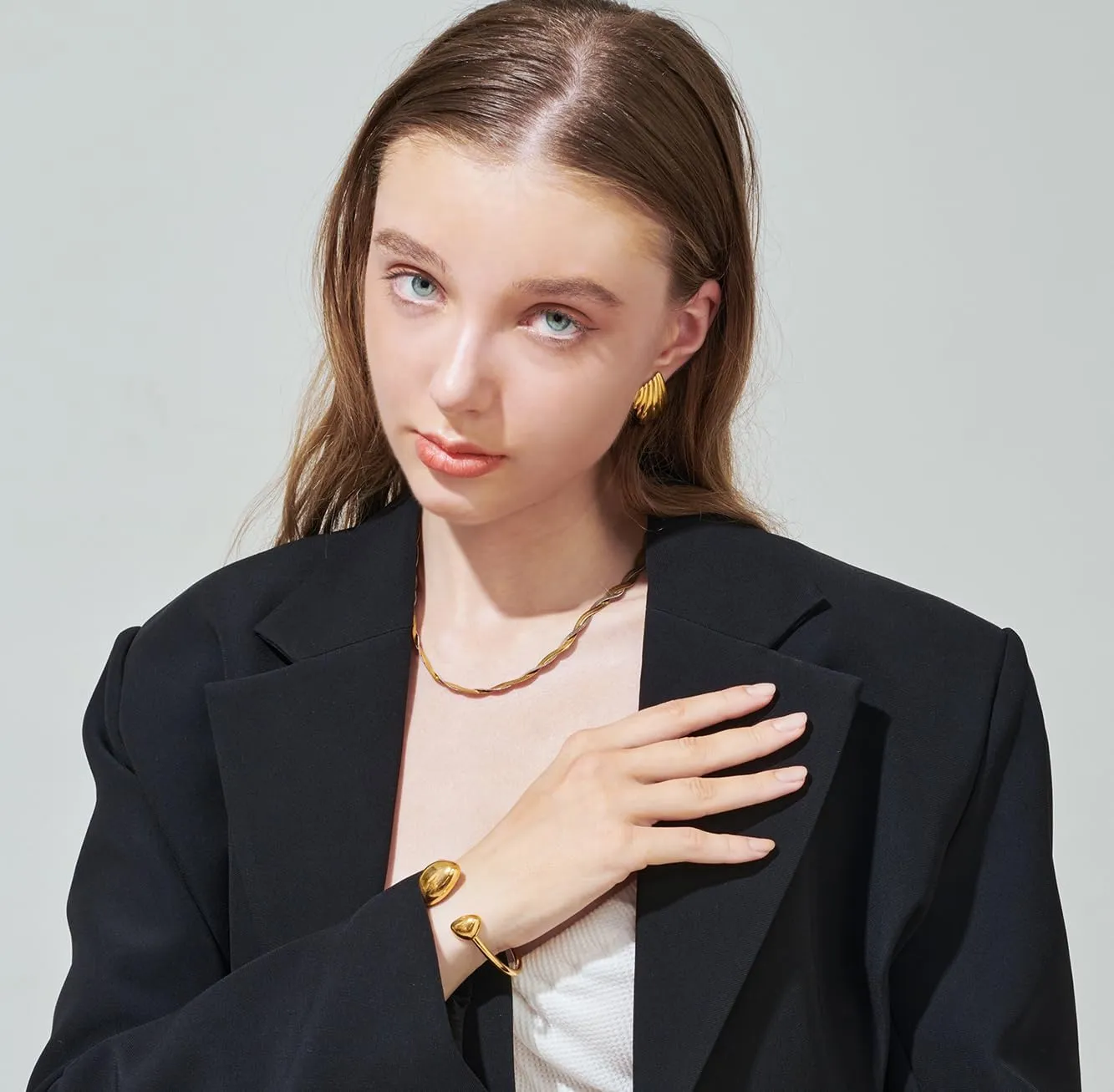 Chunky Heart Chain Necklaces Gold Heart Necklaces Layered Gold Necklaces Chunky Heart Necklace for Women
