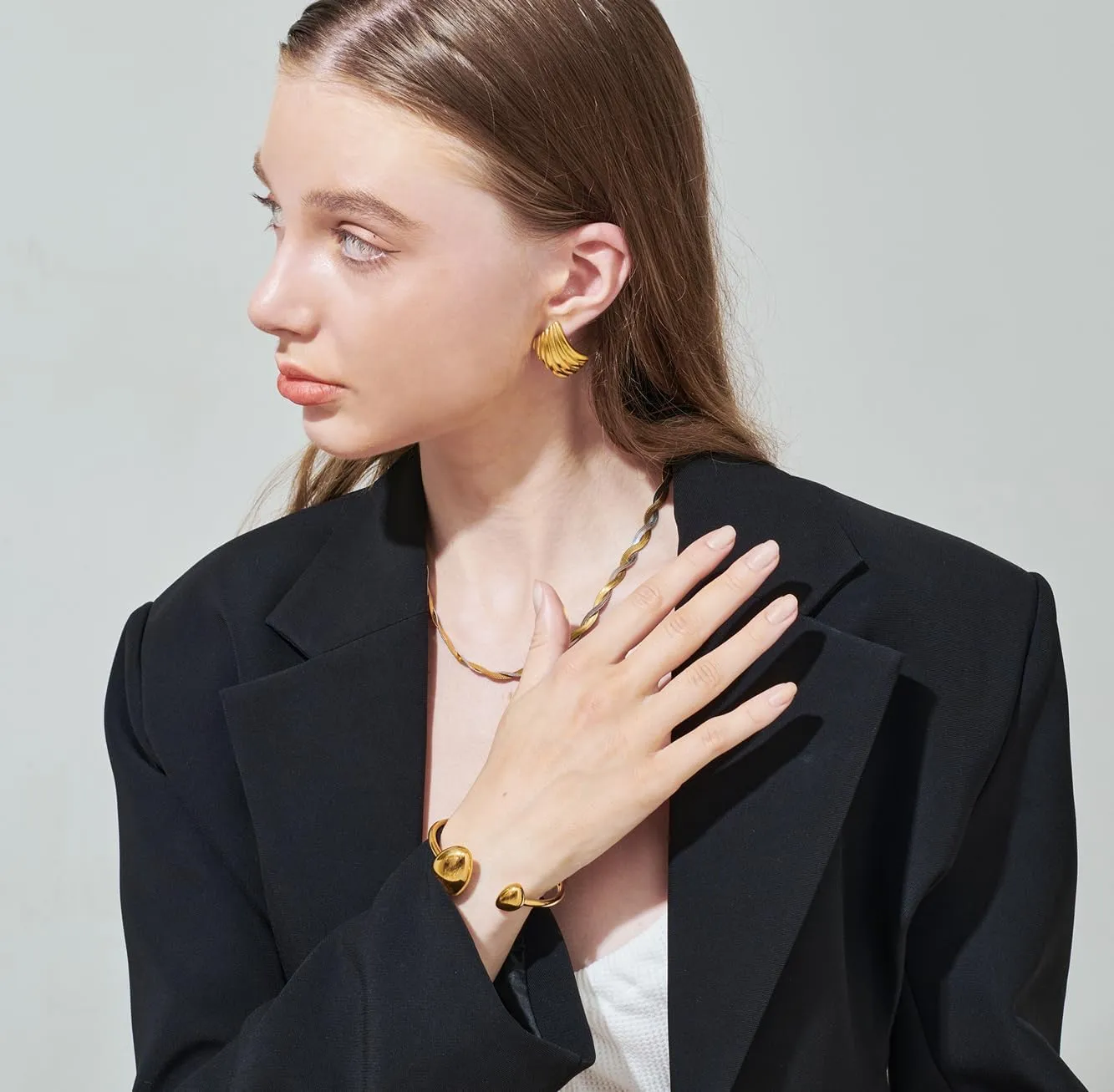 Chunky Heart Chain Necklaces Gold Heart Necklaces Layered Gold Necklaces Chunky Heart Necklace for Women