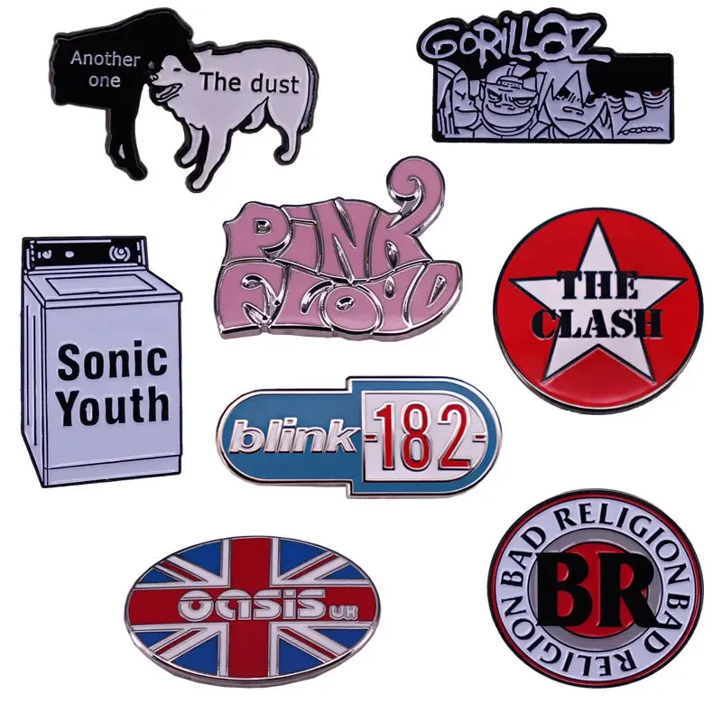 Classic Punk & Alt Rock Band Logo Pin – Metal Lapel Badge for Hoodies, Bags, and Choir Fans