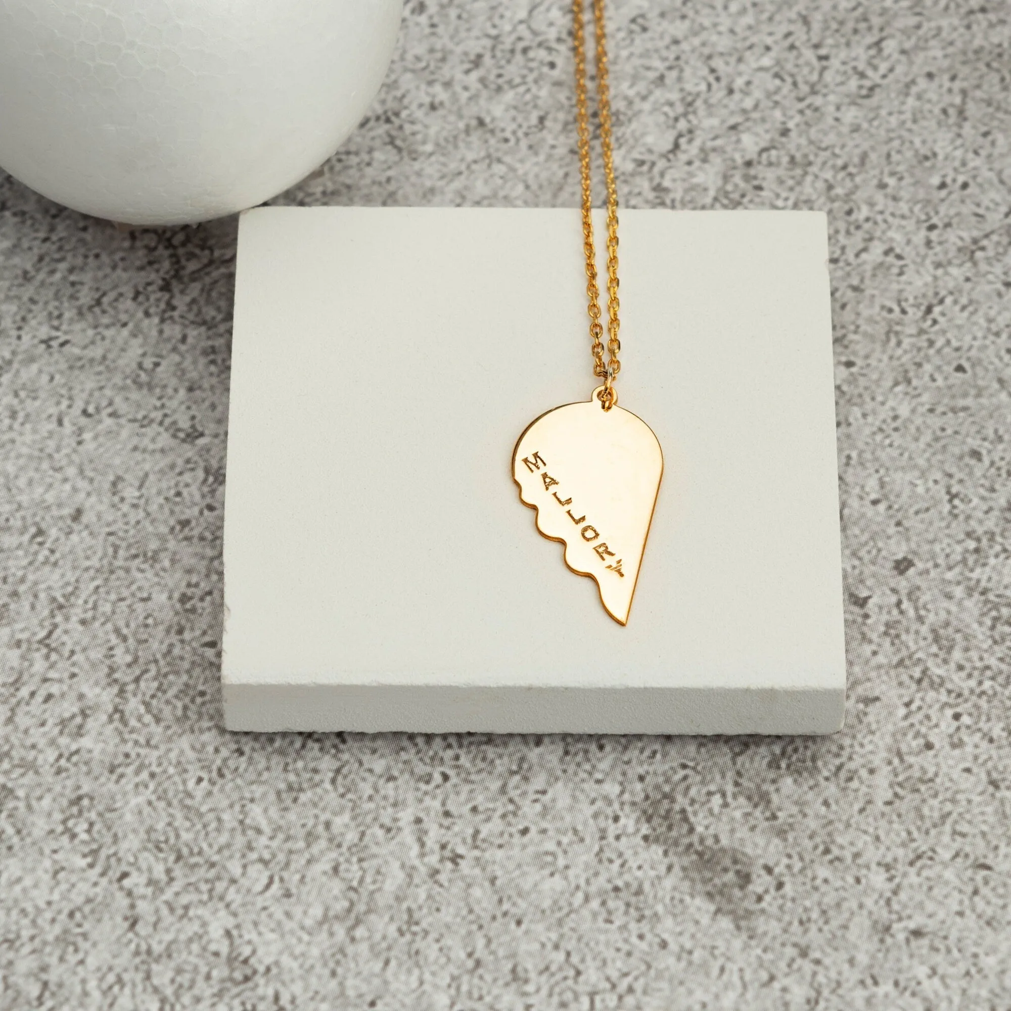 Custom Couple Half Broken Heart Set Necklace