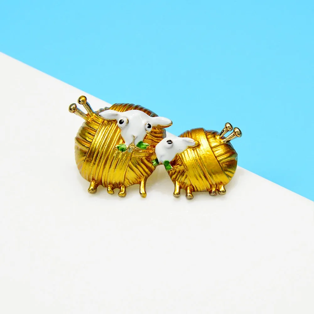 Cute Sheep Brooches For Women Animal Design Pin 2 Colors Available Braid Style Jewelry S
