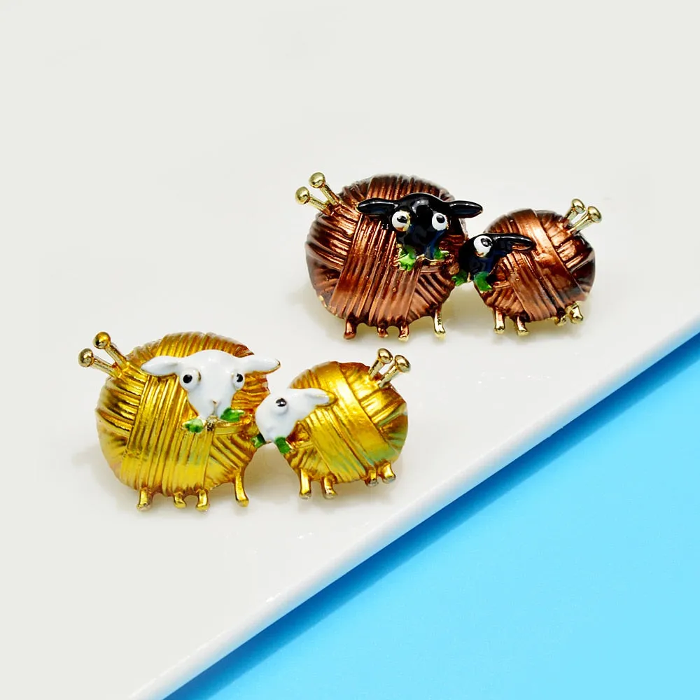 Cute Sheep Brooches For Women Animal Design Pin 2 Colors Available Braid Style Jewelry S