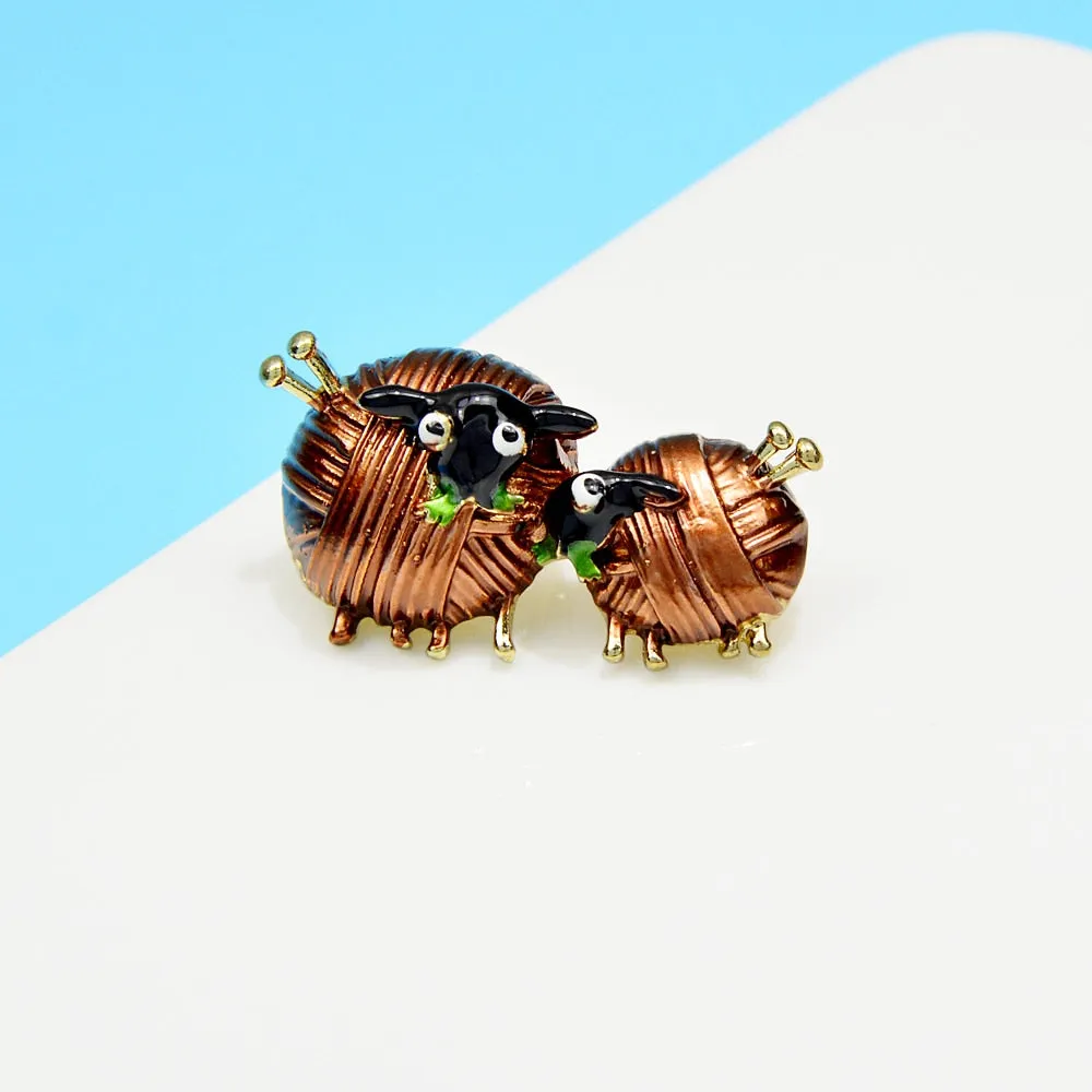 Cute Sheep Brooches For Women Animal Design Pin 2 Colors Available Braid Style Jewelry S