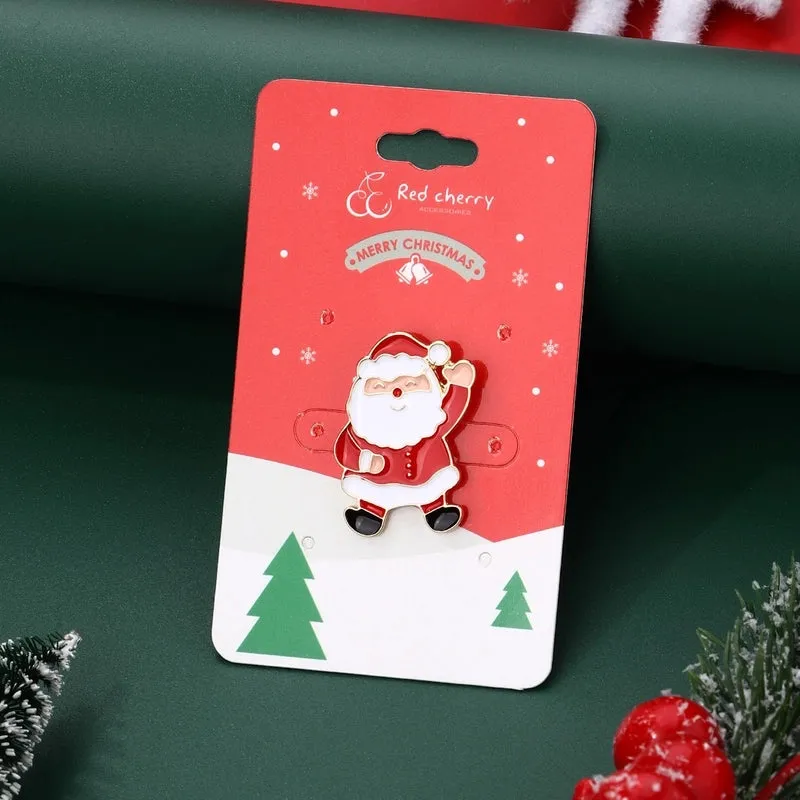 Cute Simple Style Christmas Hat Christmas Tree Santa Claus Alloy Unisex Brooches