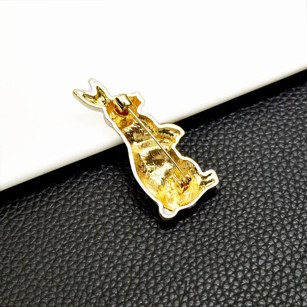 Cute White Rabbit Pin Brooches For Women Zodia Animal Jewelry
