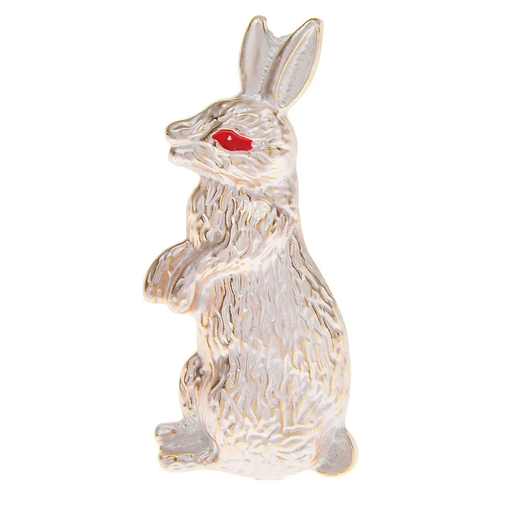 Cute White Rabbit Pin Brooches For Women Zodia Animal Jewelry