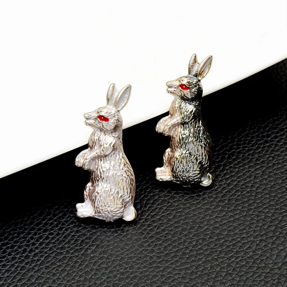 Cute White Rabbit Pin Brooches For Women Zodia Animal Jewelry