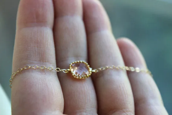 Dainty Framed Crystals - Necklace *Multiple Colors*