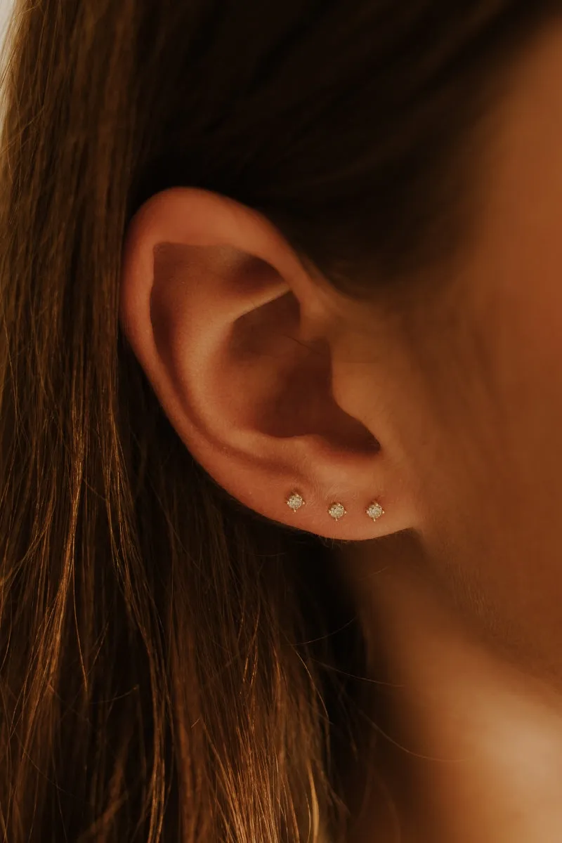 Dainty Shimmer Stud - Silver