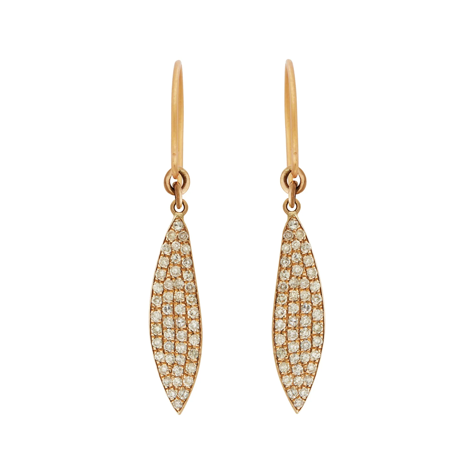 Diamond Leaf Earrings Small