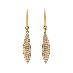 Diamond Leaf Earrings Small