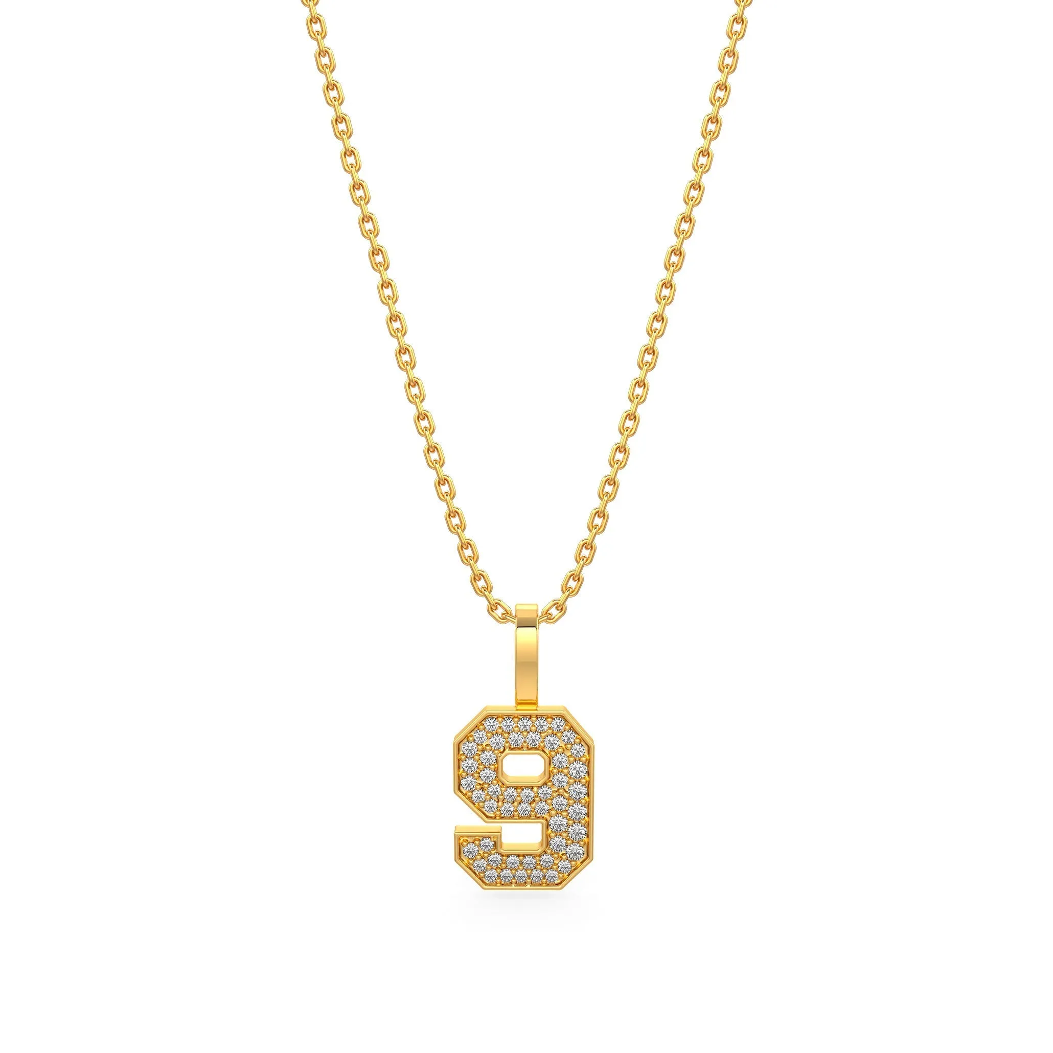 Diamond Number Pendants