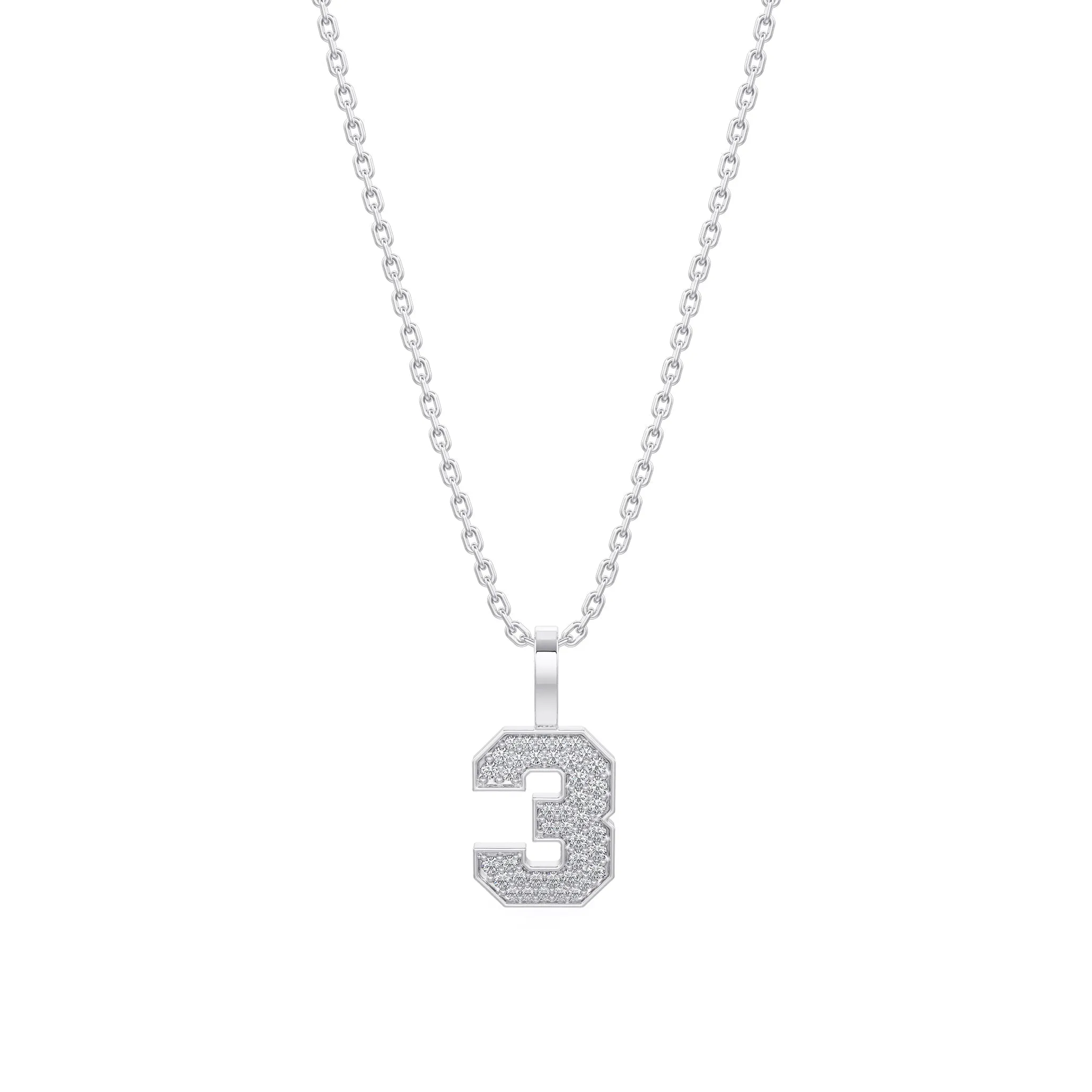 Diamond Number Pendants
