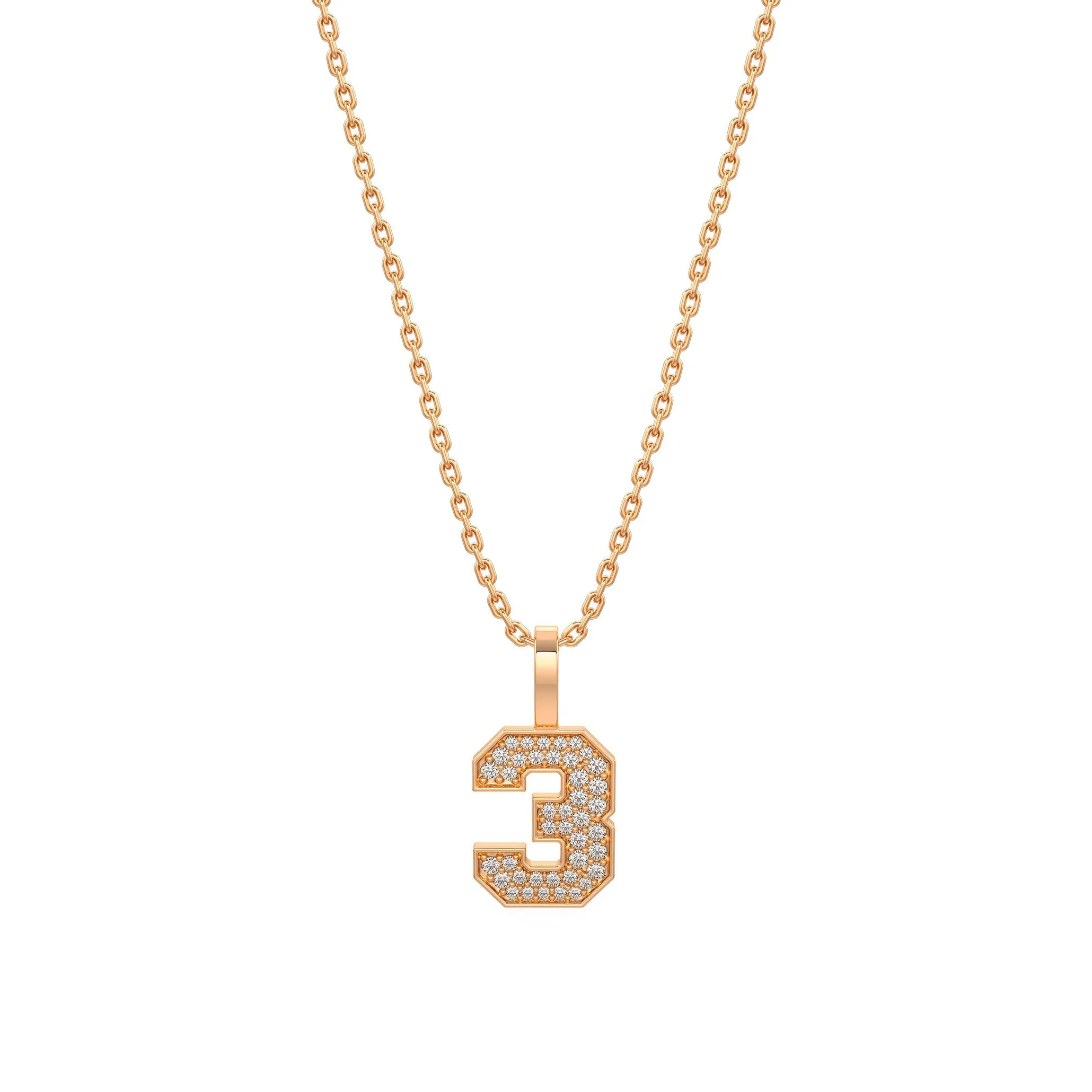 Diamond Number Pendants