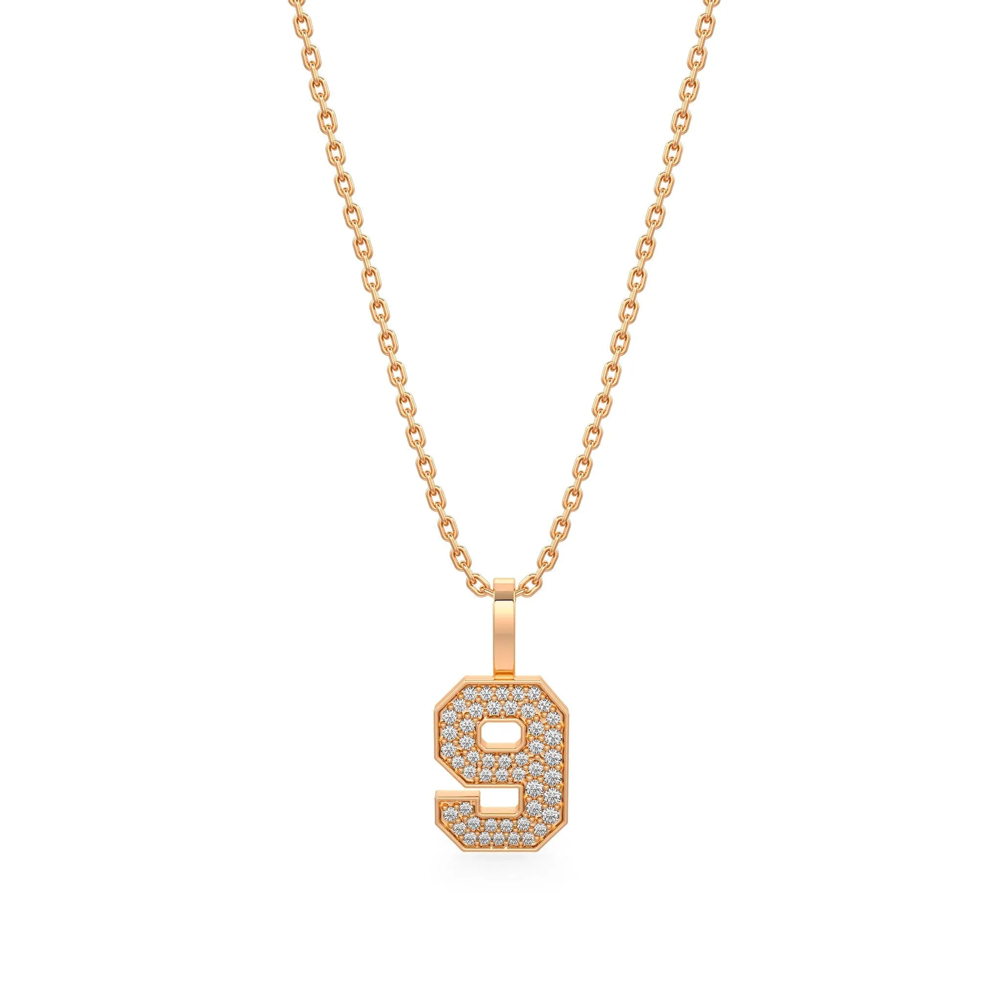 Diamond Number Pendants
