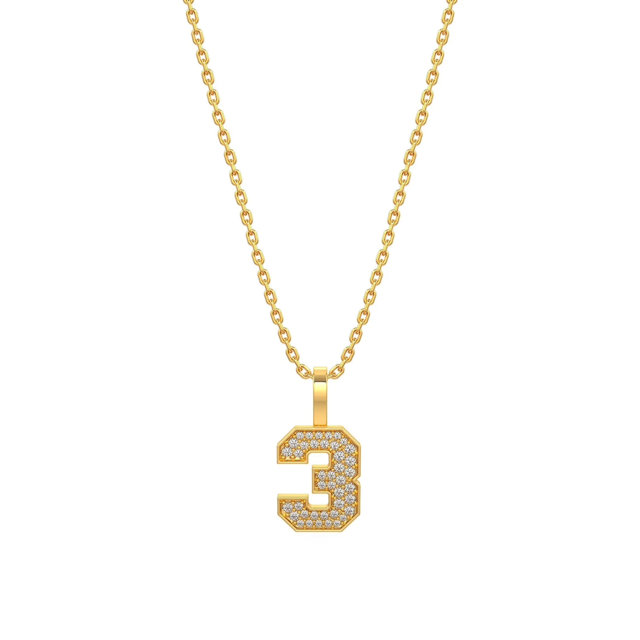Diamond Number Pendants