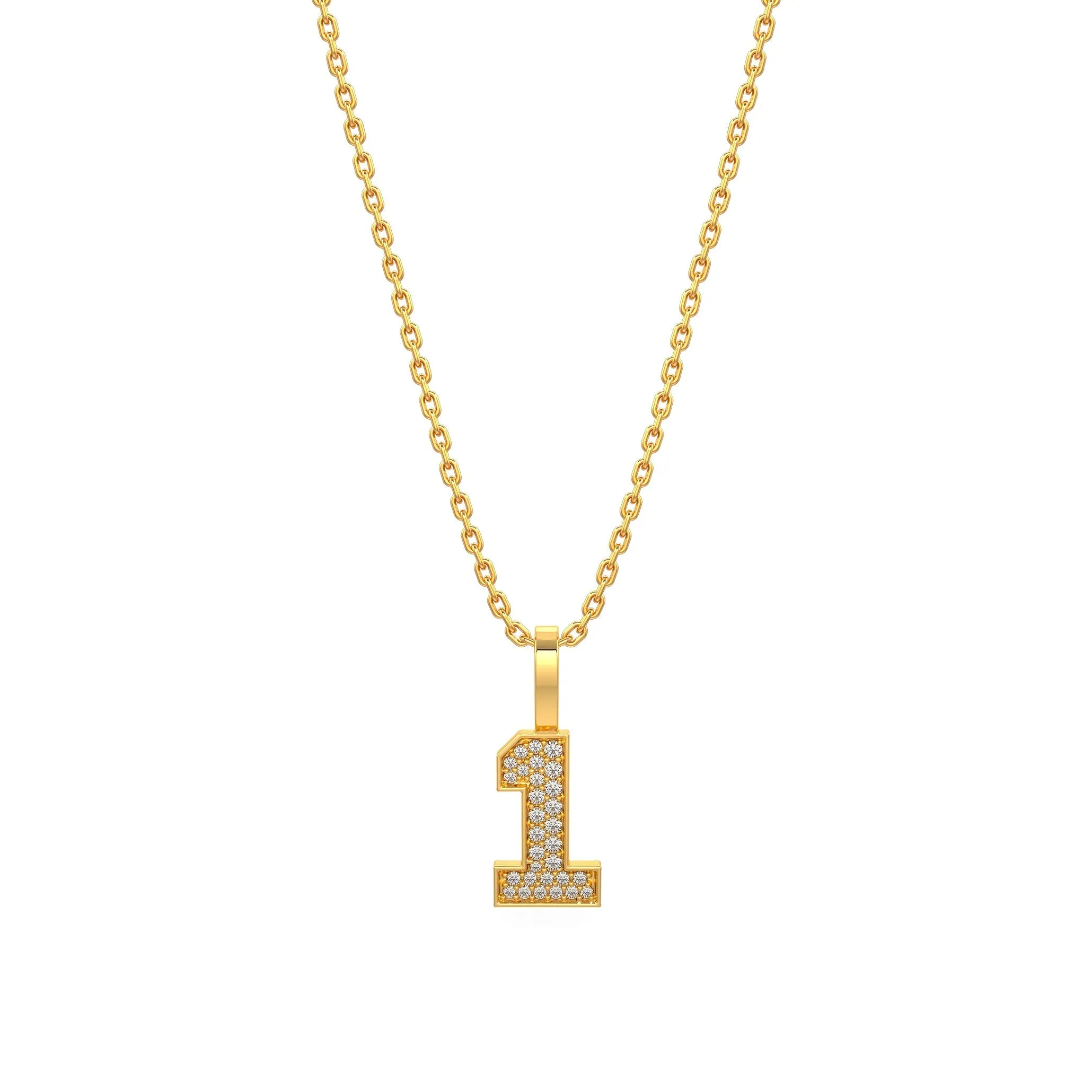 Diamond Number Pendants