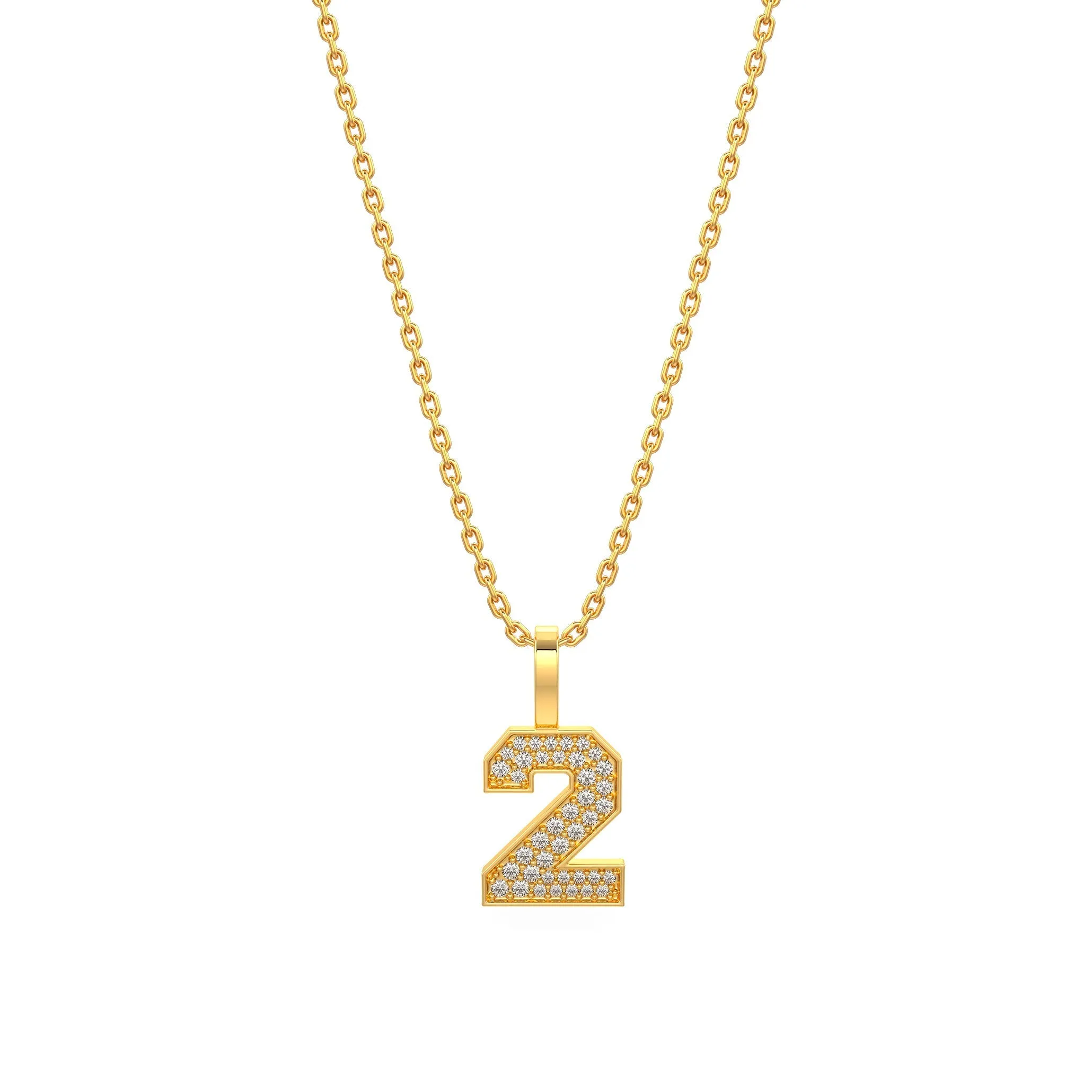 Diamond Number Pendants