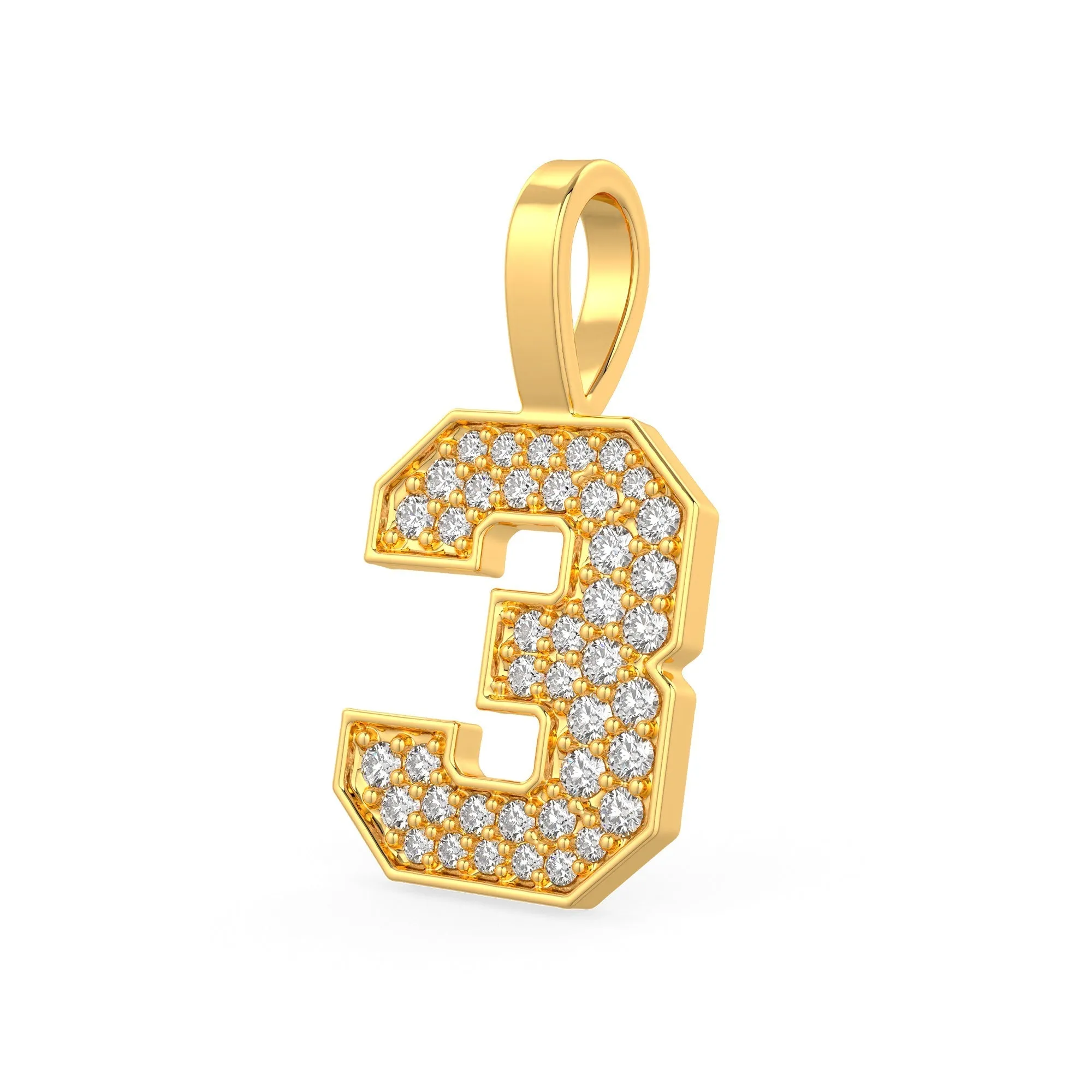 Diamond Number Pendants