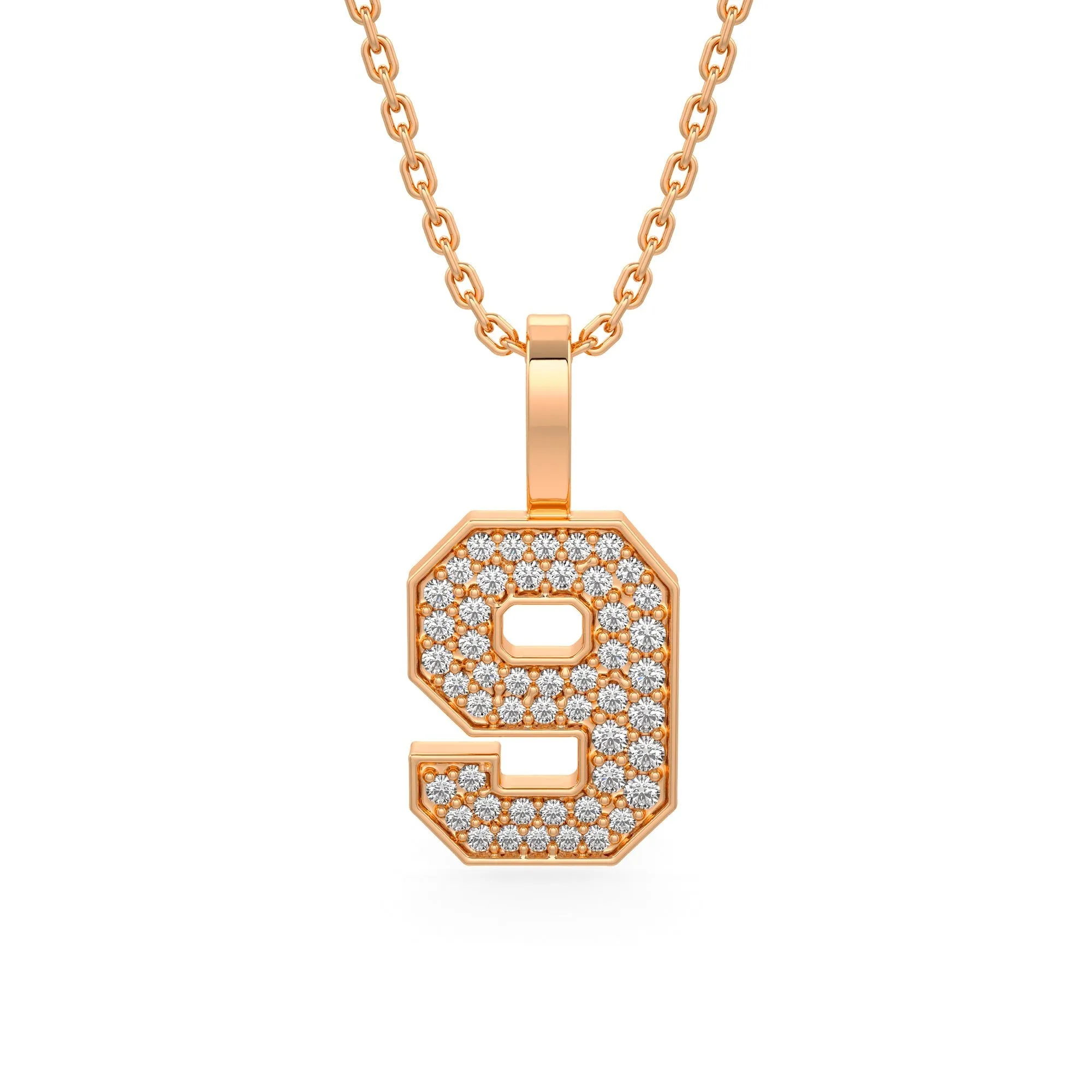 Diamond Number Pendants