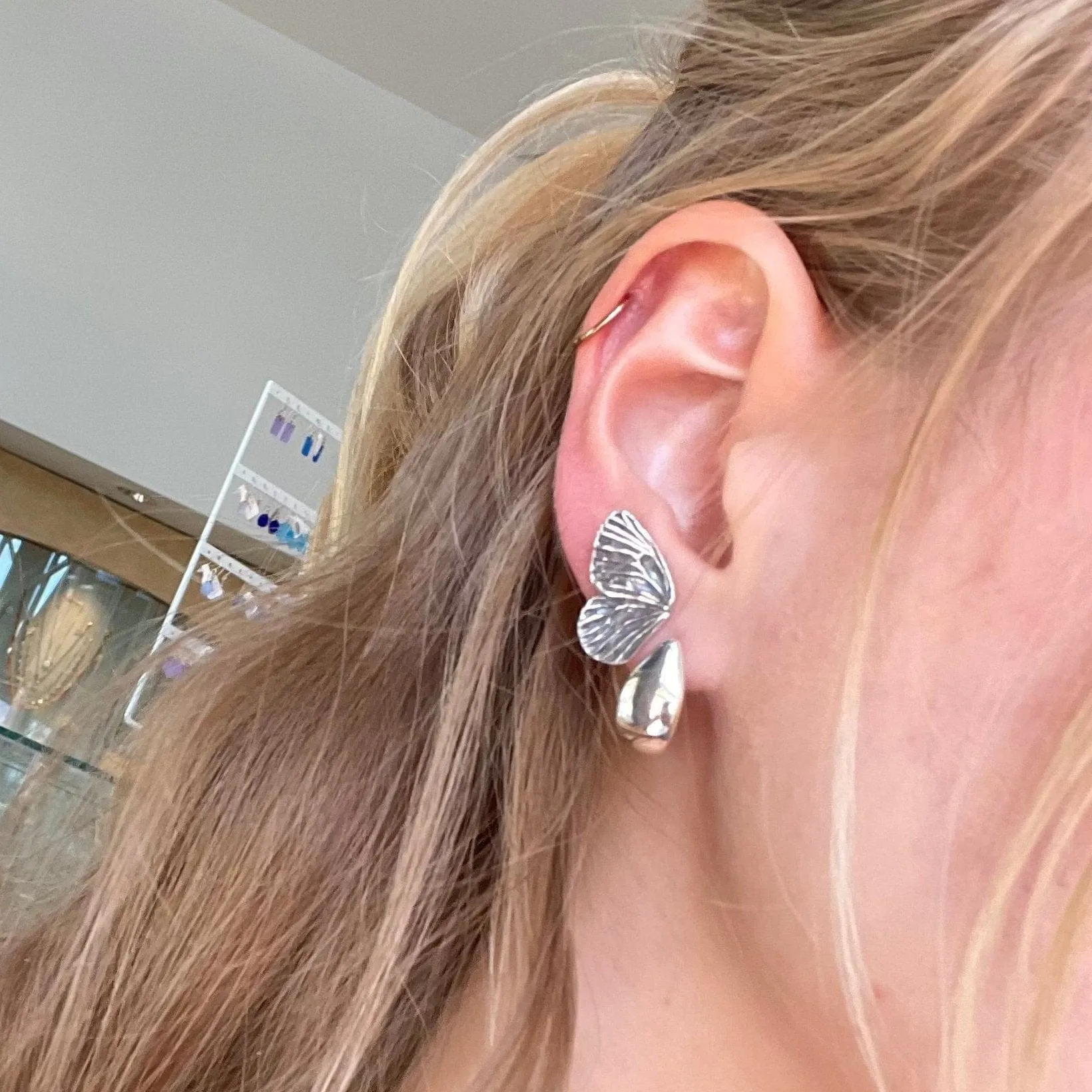 Dimensional Butterfly Post Earrings