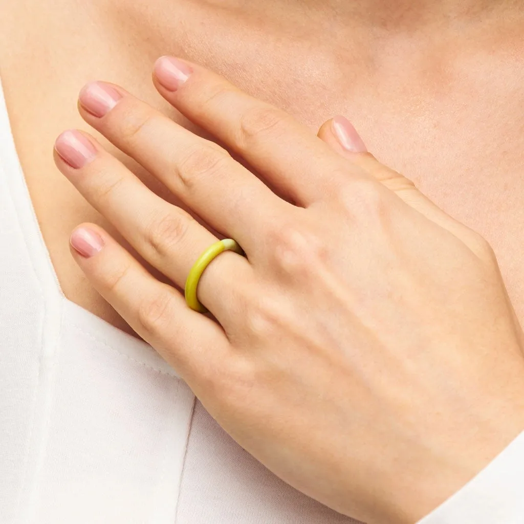 Double Color Ring - Lime/Silk Light Green