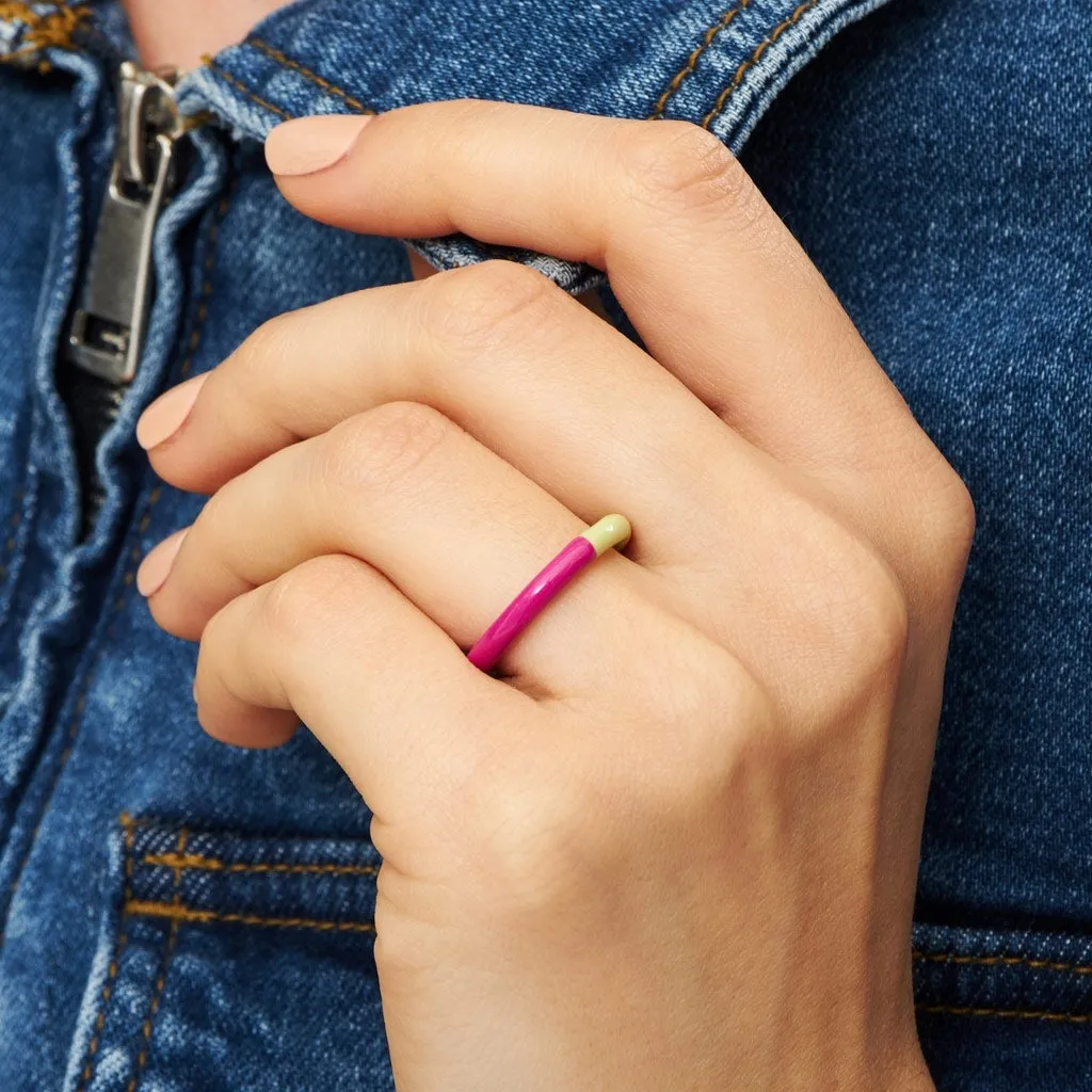 Double Color Ring - Plum/Silk Light Green