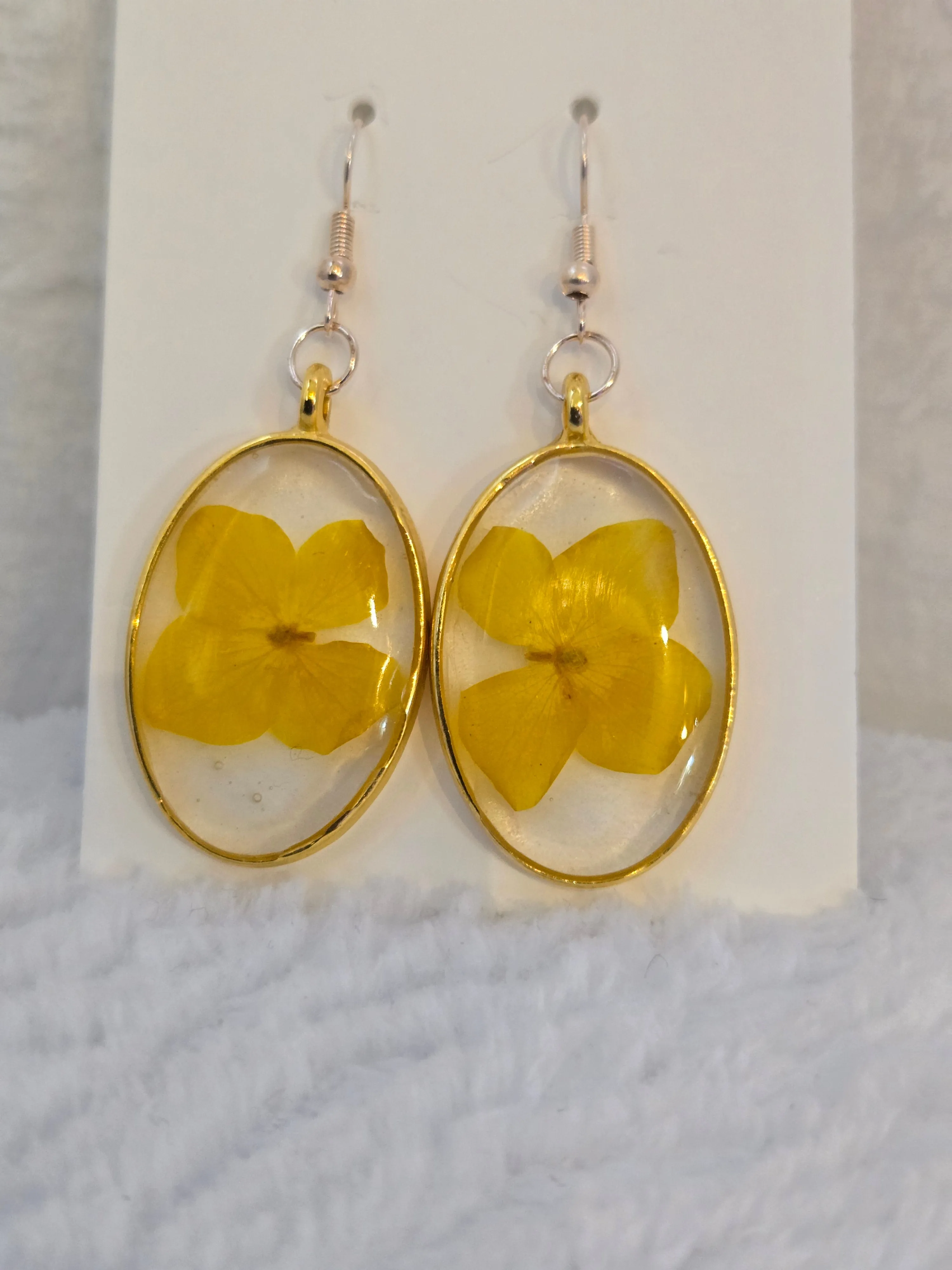Earrings with Yellow Flower