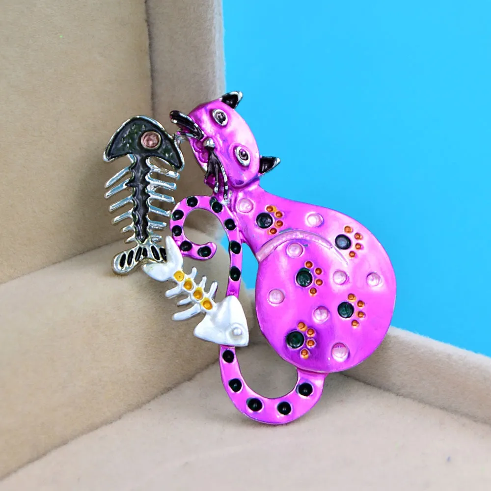 Enamel Cat Brooches New Design Kitty Pin