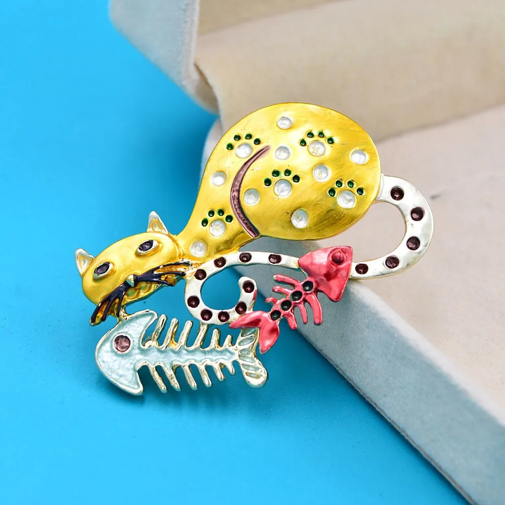 Enamel Cat Brooches New Design Kitty Pin