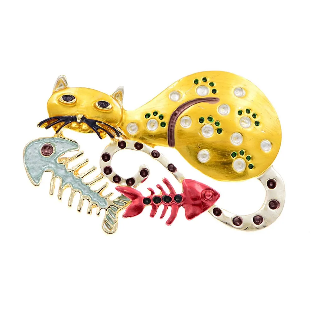 Enamel Cat Brooches New Design Kitty Pin
