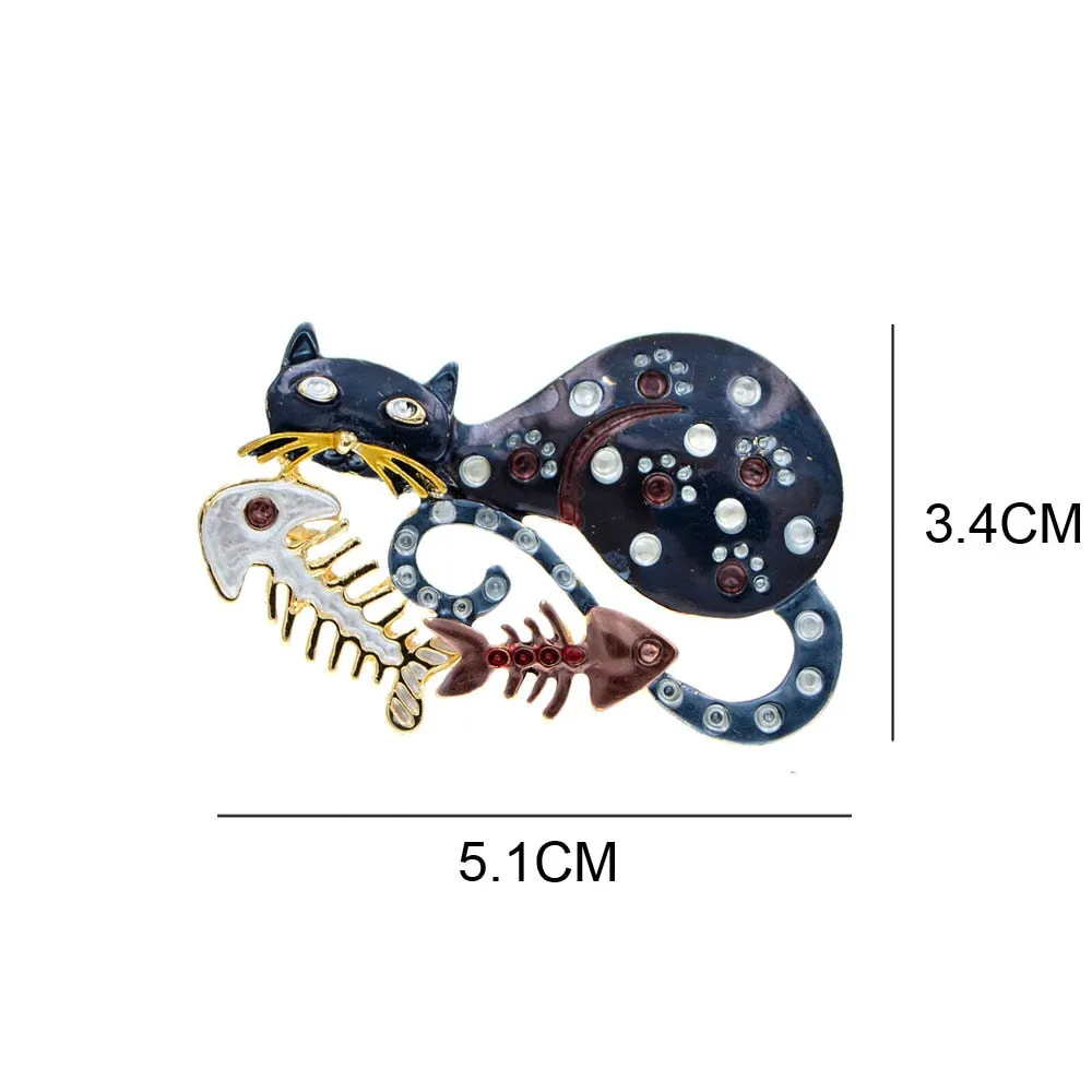 Enamel Cat Brooches New Design Kitty Pin