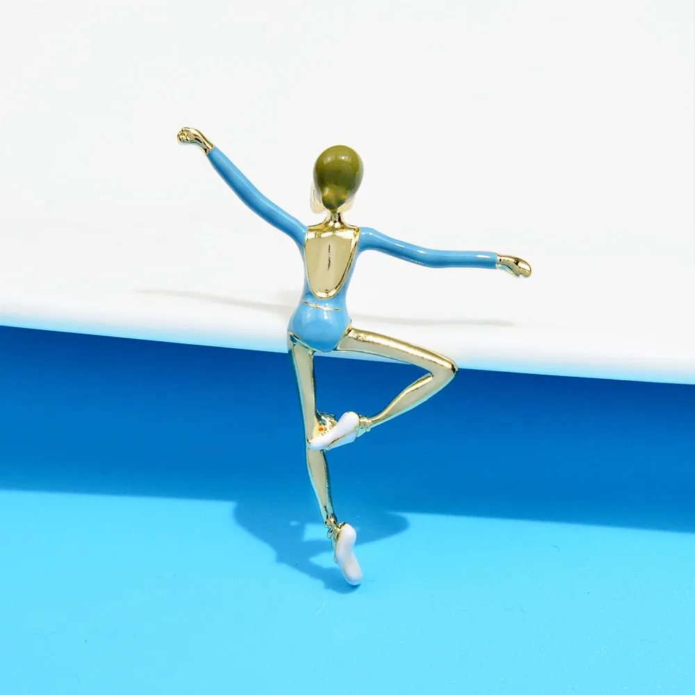 Enamel Dance Ballet Girl Brooches For Women