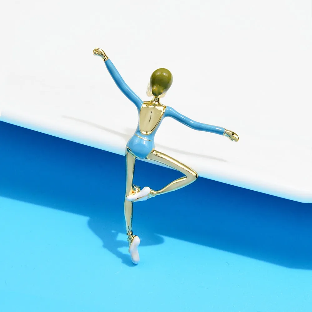 Enamel Dance Ballet Girl Brooches For Women