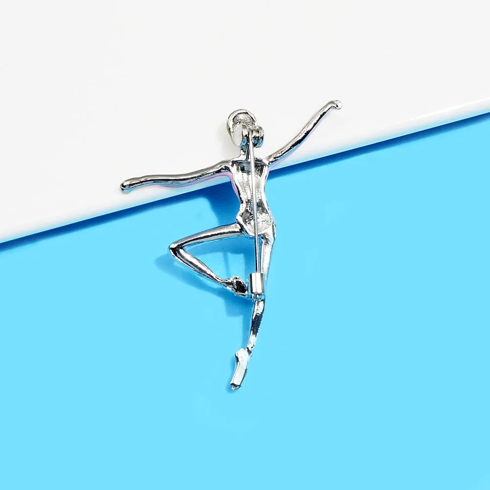 Enamel Dance Ballet Girl Brooches For Women
