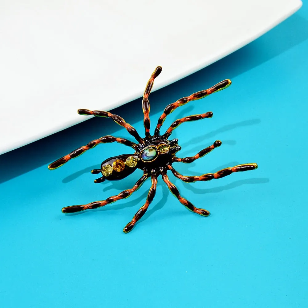Enamel Large Poisonous Spider Brooch