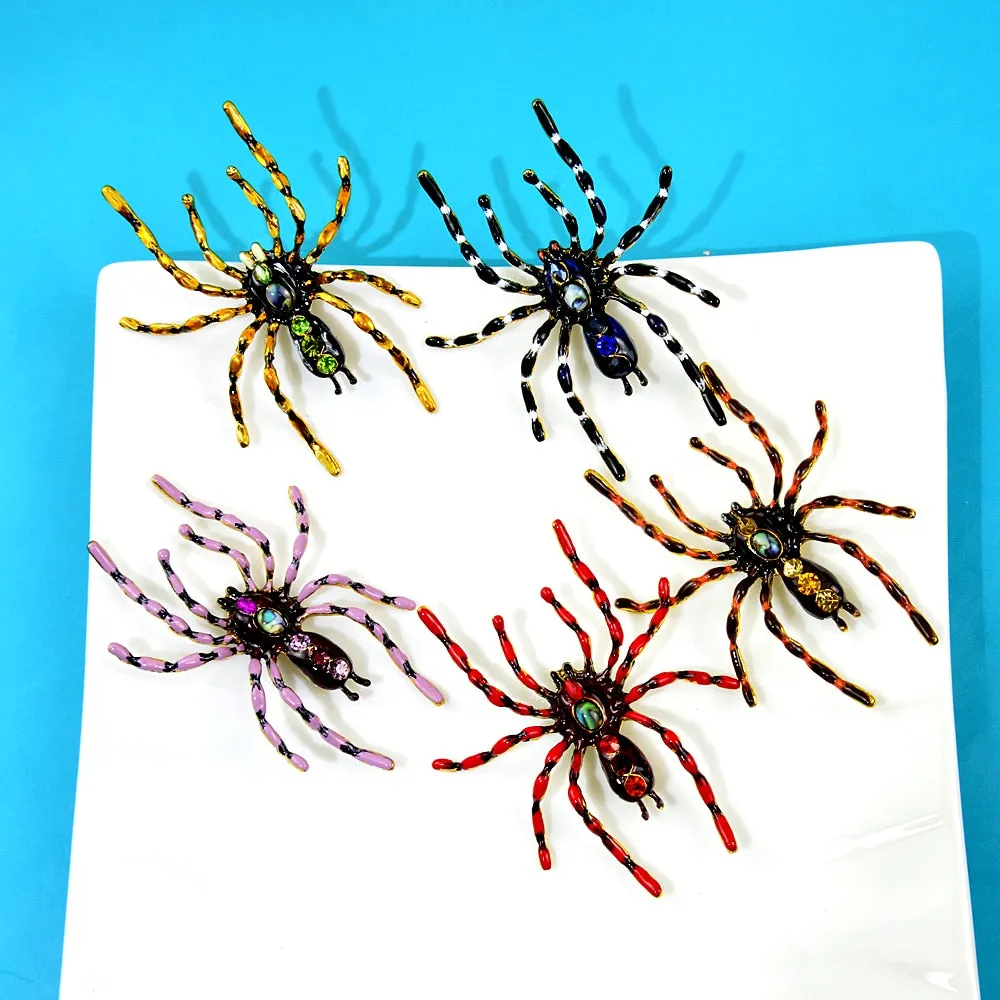 Enamel Large Poisonous Spider Brooch