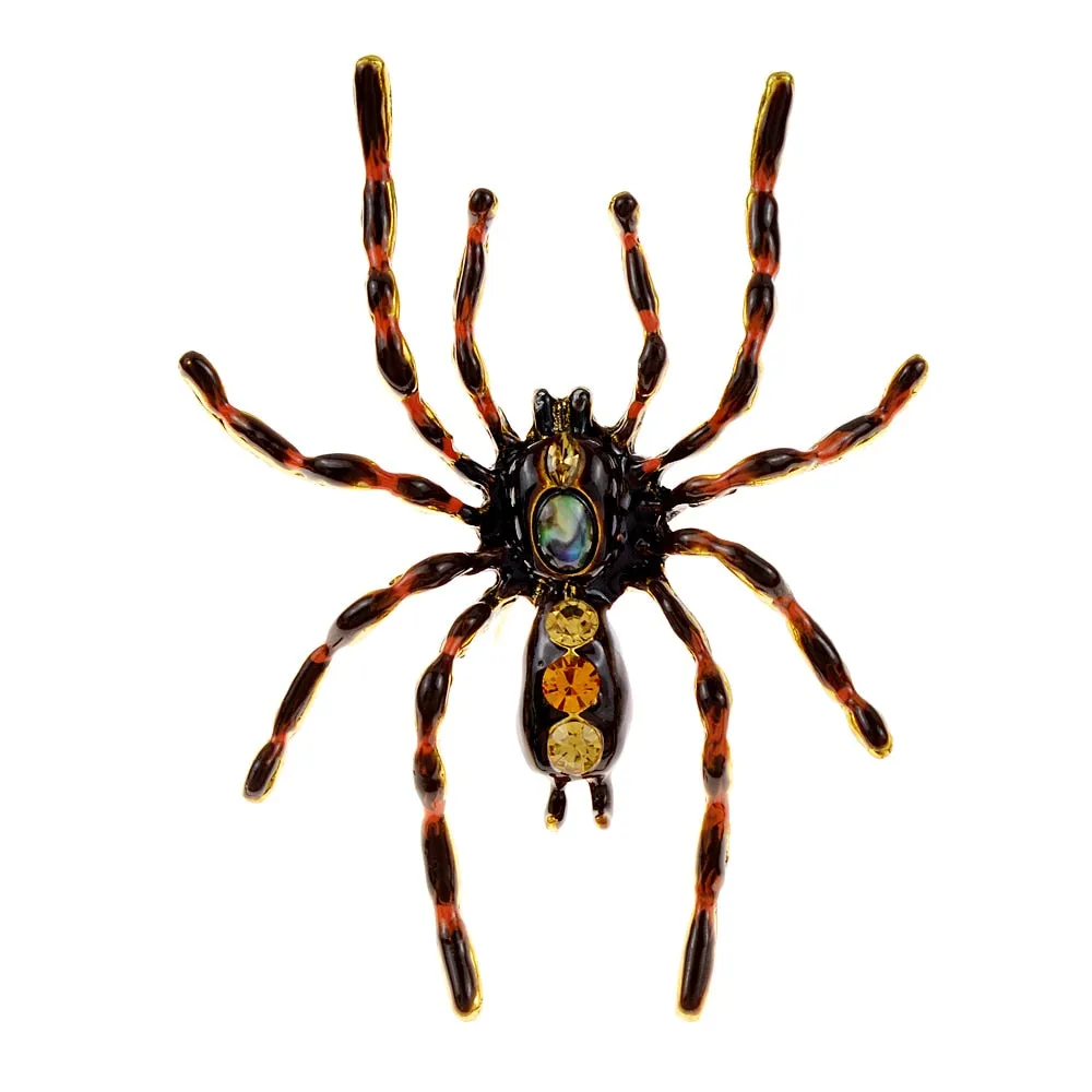 Enamel Large Poisonous Spider Brooch