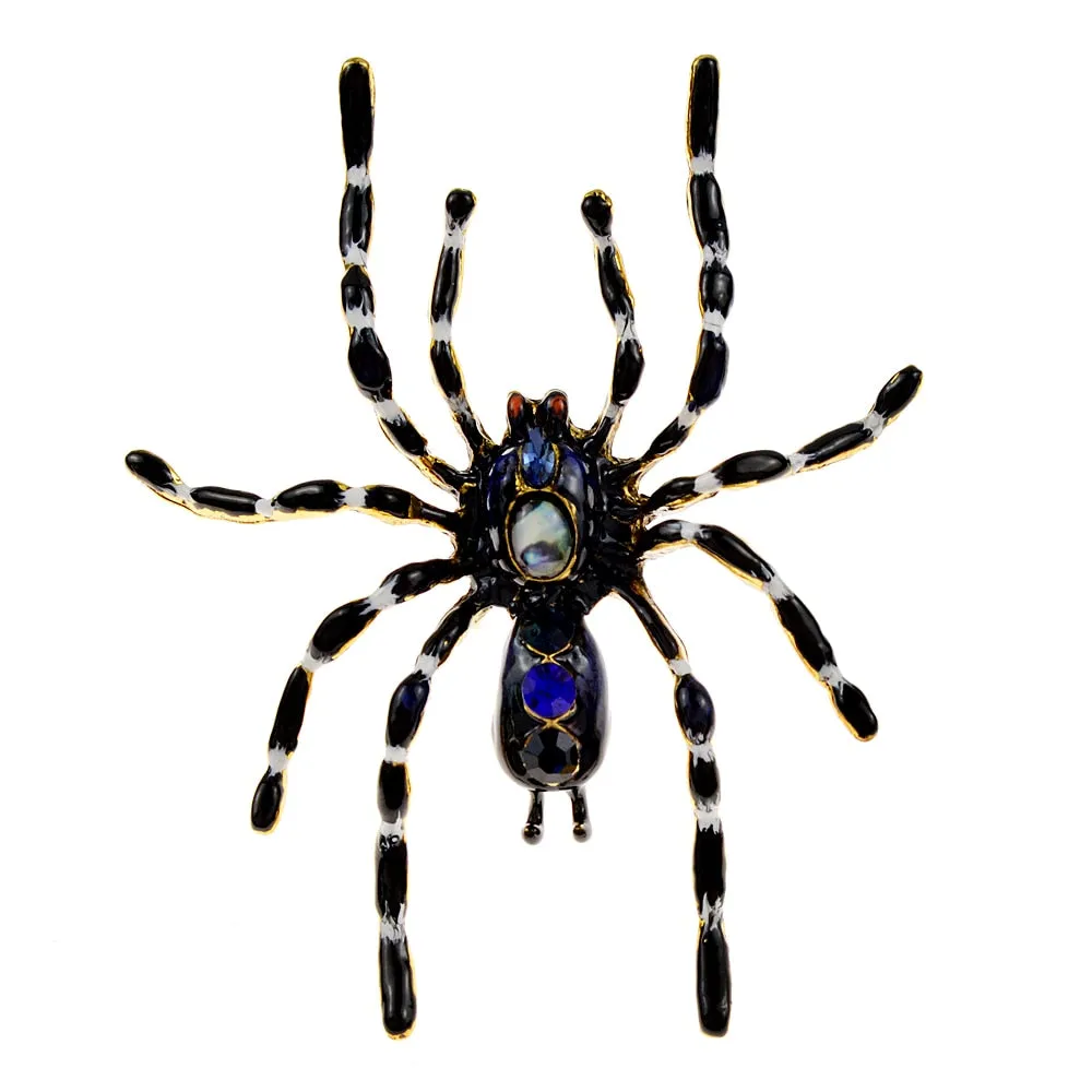 Enamel Large Poisonous Spider Brooch