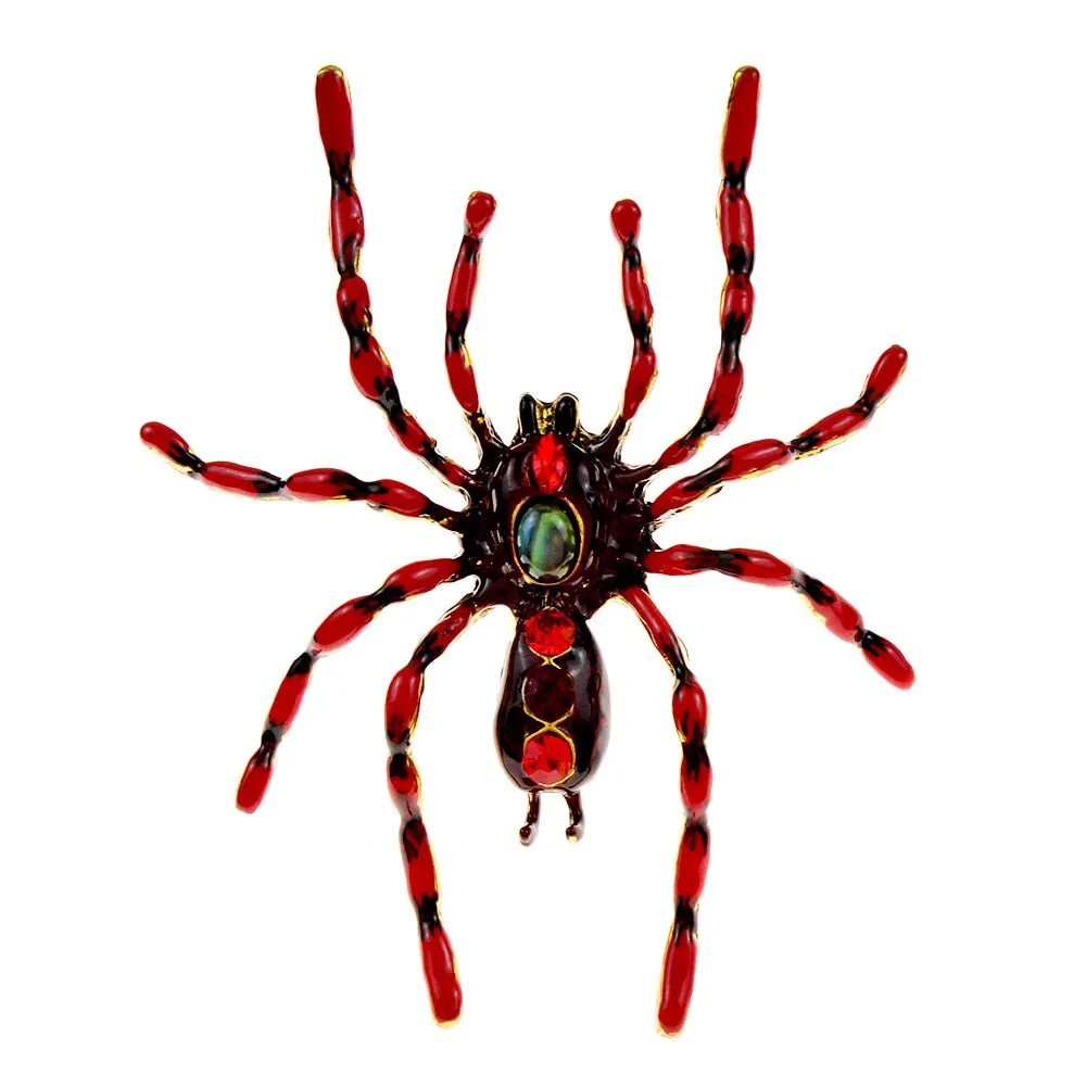 Enamel Large Poisonous Spider Brooch