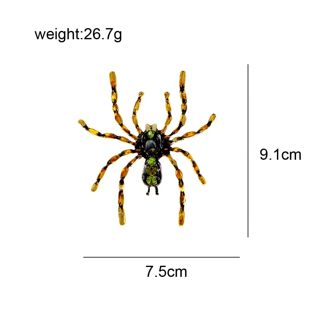 Enamel Large Poisonous Spider Brooch