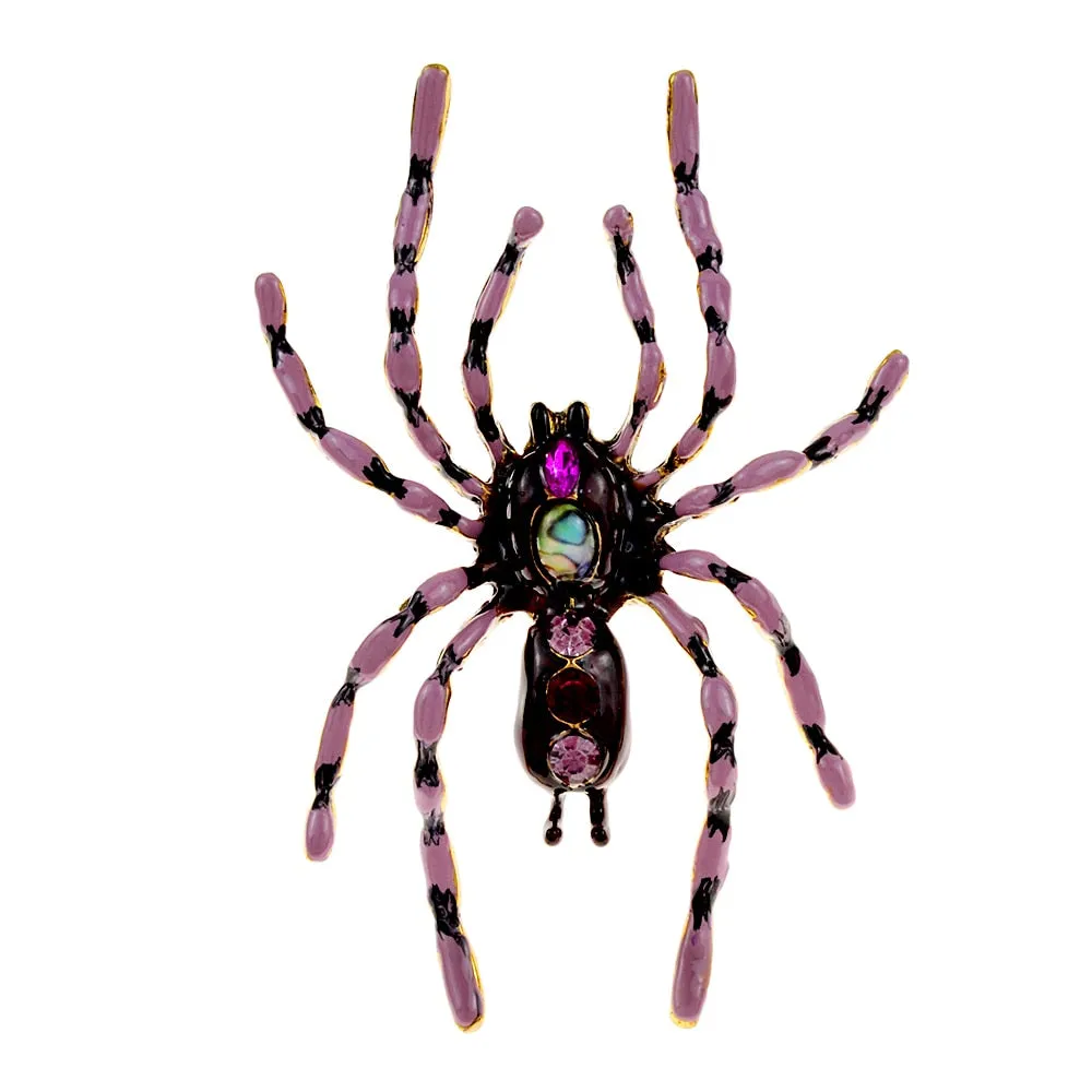 Enamel Large Poisonous Spider Brooch