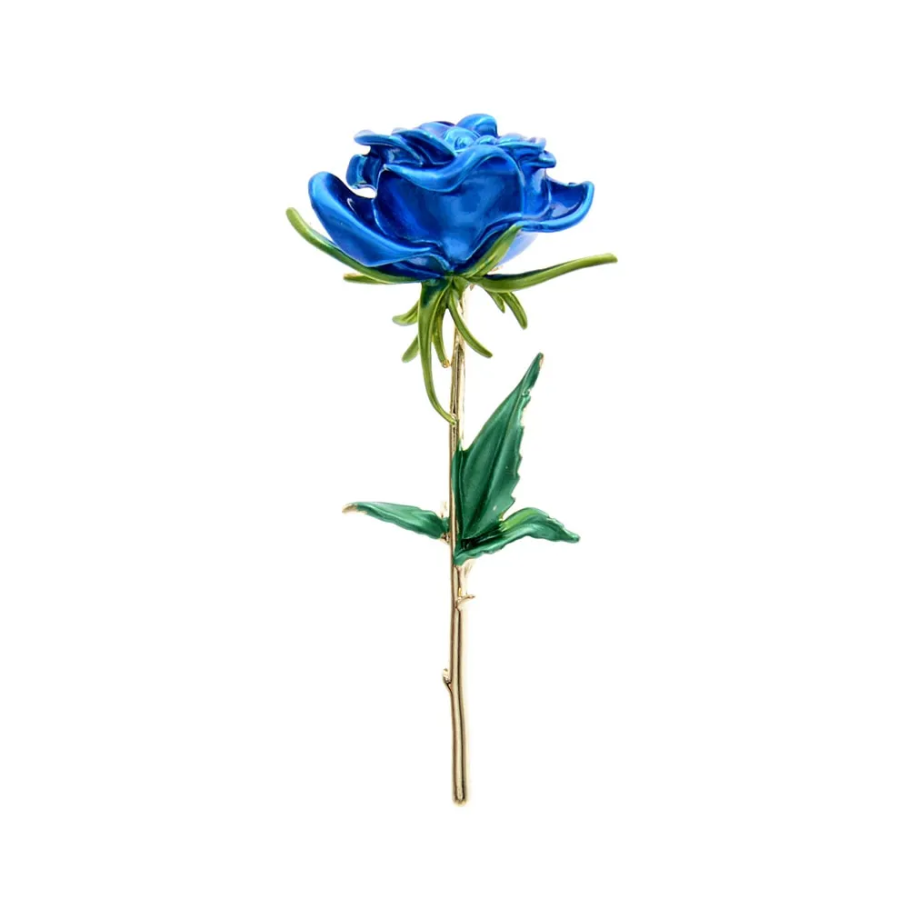 Enamel Rose Brooches For Women