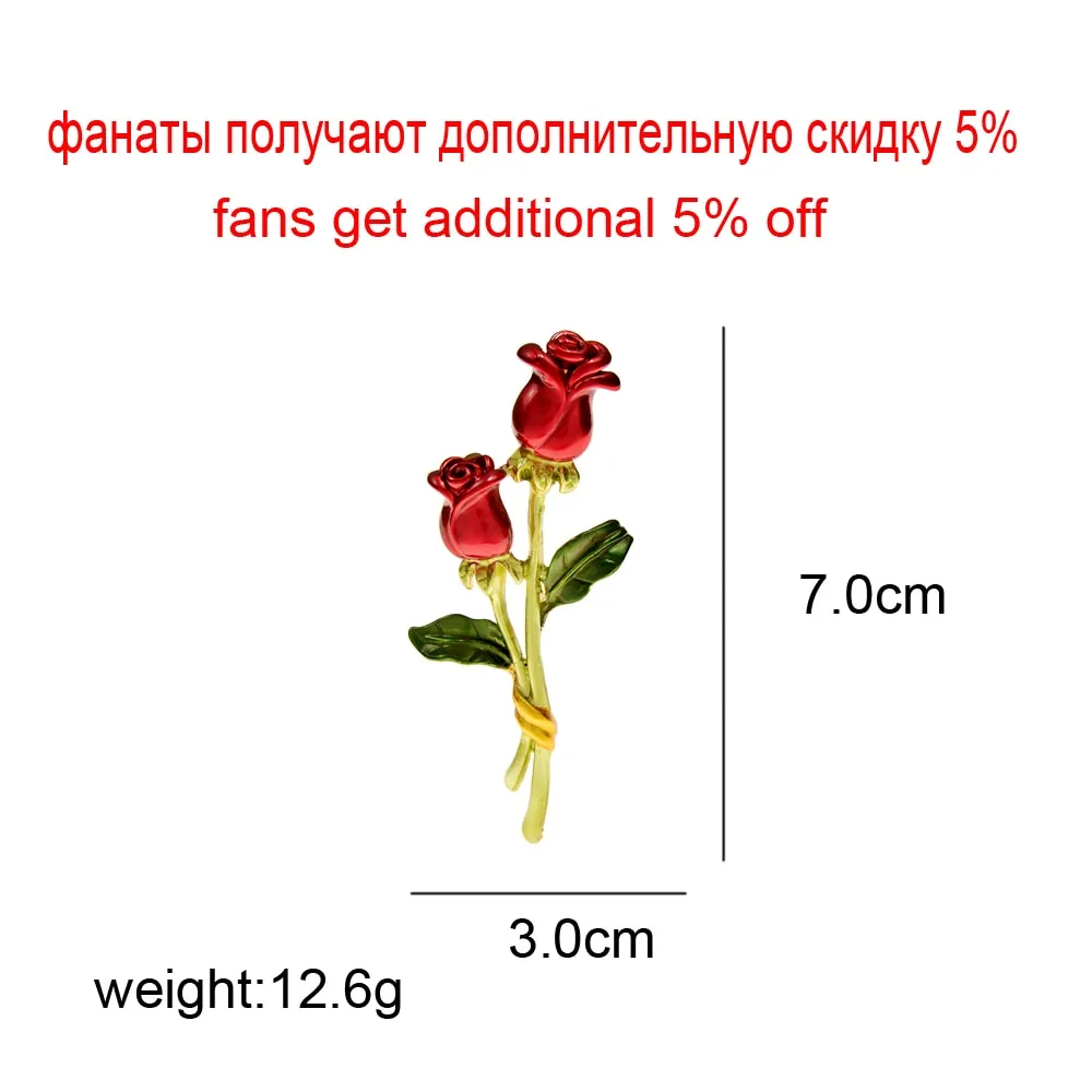 Enamel Rose Flower Brooches For Women Trendy Alloy Material Cheap Jewelry