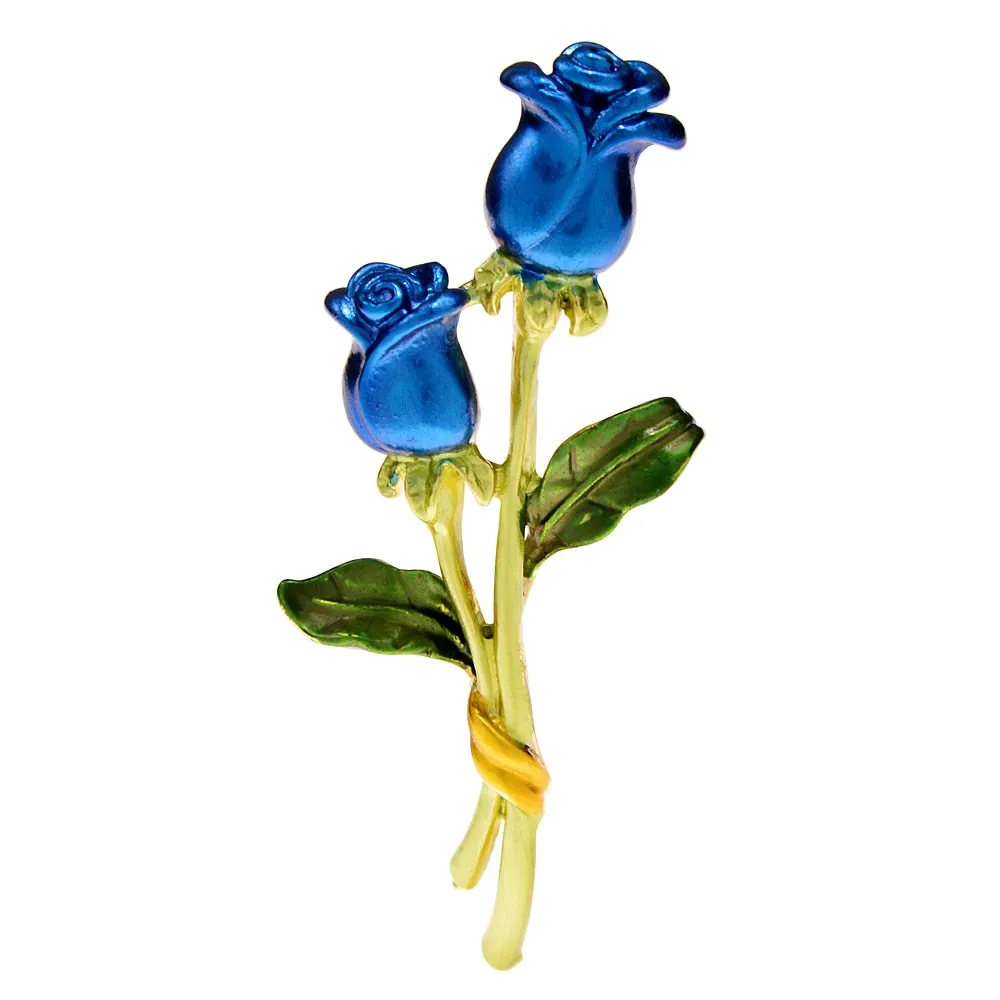 Enamel Rose Flower Brooches For Women Trendy Alloy Material Cheap Jewelry