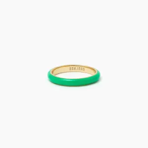 Enamel Stacking Ring (Gold   Emerald)