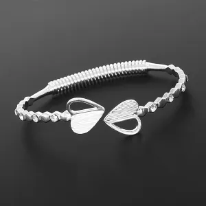Equilibrium Silver Plated Ice Hearts Bangle